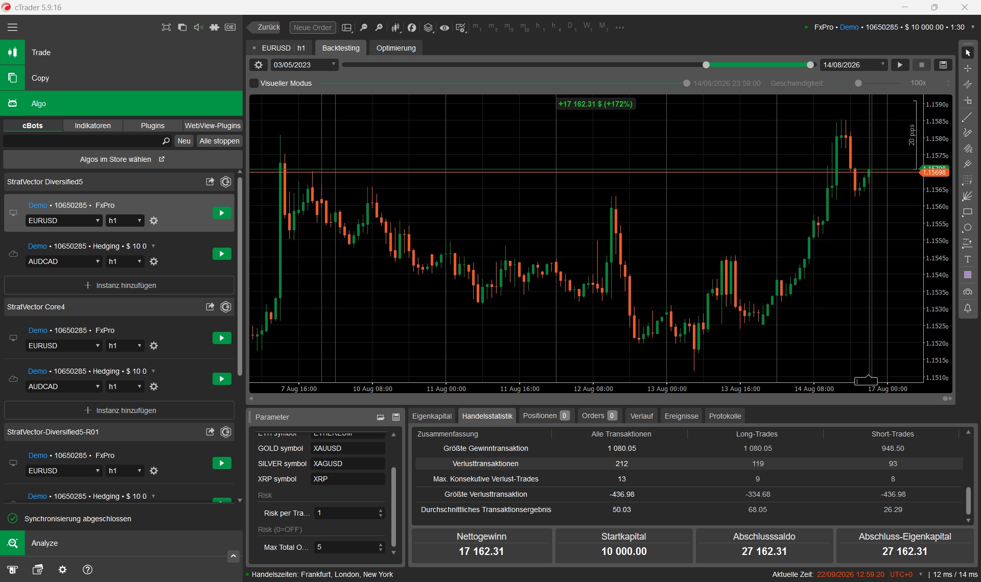 Trading product for StratVector Diversified5 cBot Position Sizer ADX, image 6