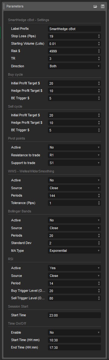「SmartHedge cBot」アップロード画像