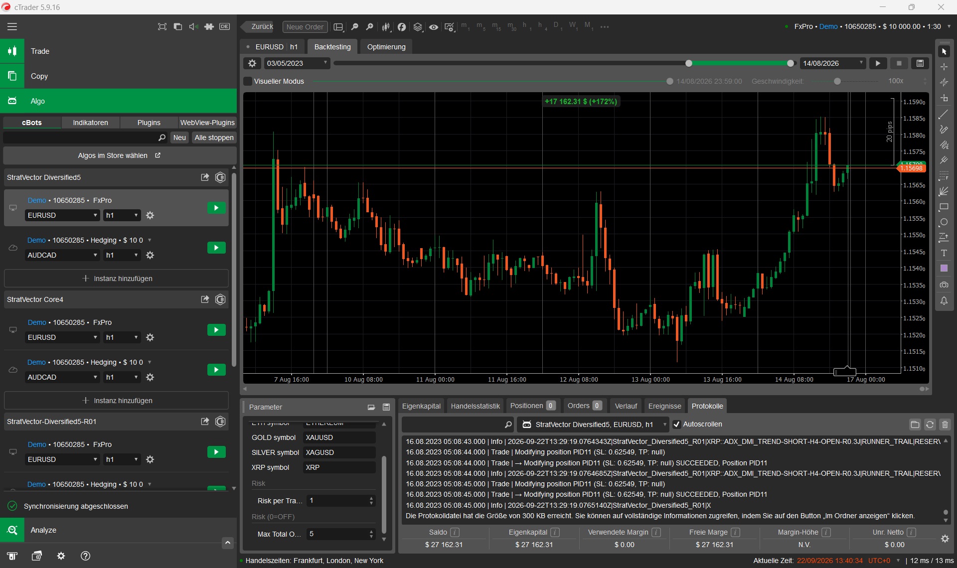 Trading product for StratVector Diversified5 cBot Position Sizer ADX, image 3
