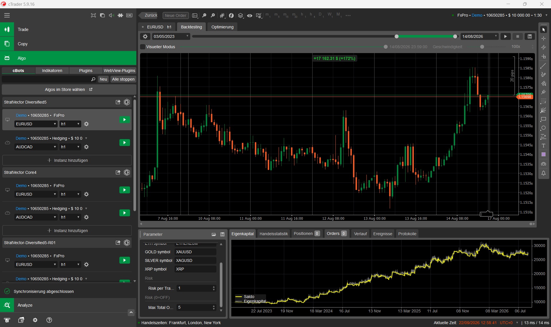 Trading product for StratVector Diversified5 cBot Position Sizer ADX, image 2