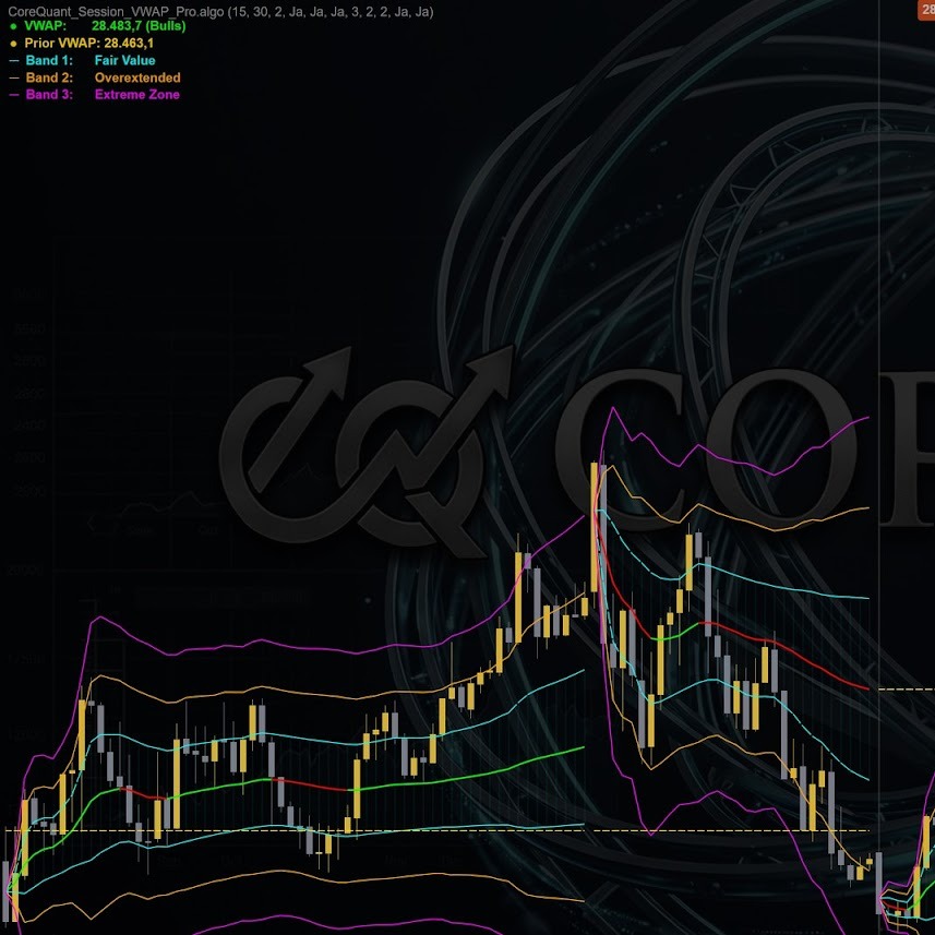 Trading product for CoreQuant_Session_VWAP_Pro Indicator Bollinger Bands Premium/Discount , image 1