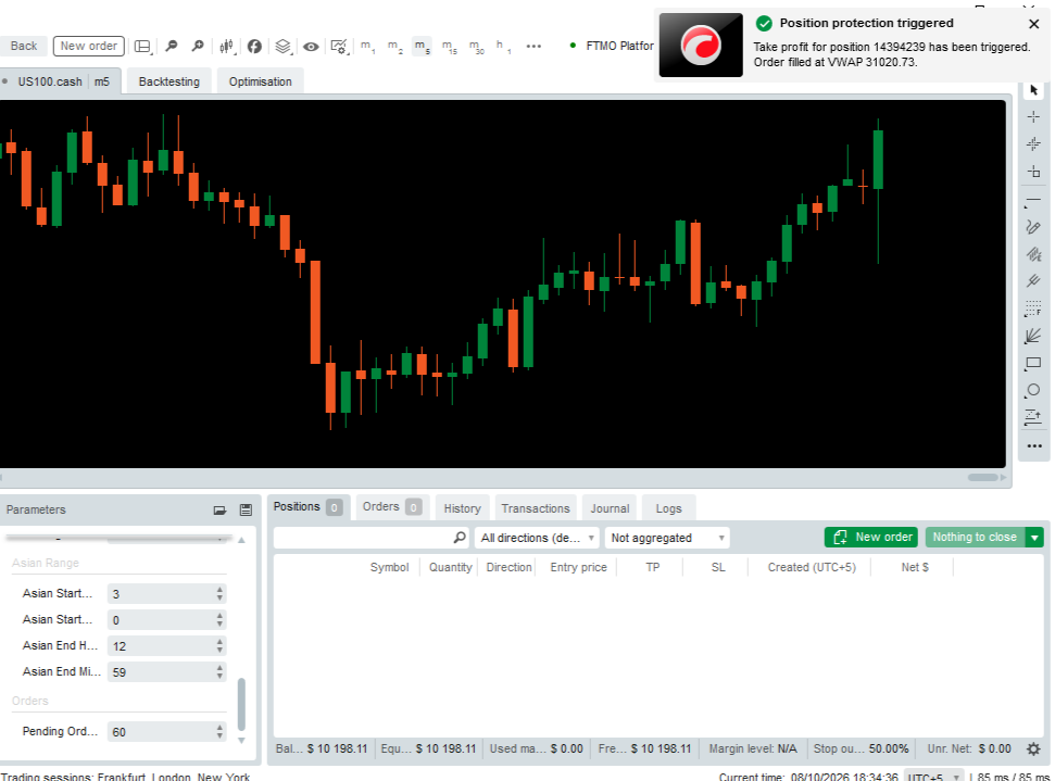 Trading product for MSS MULTI-INSTRUMENT cBot Consistent Returns Position Sizer, image 7