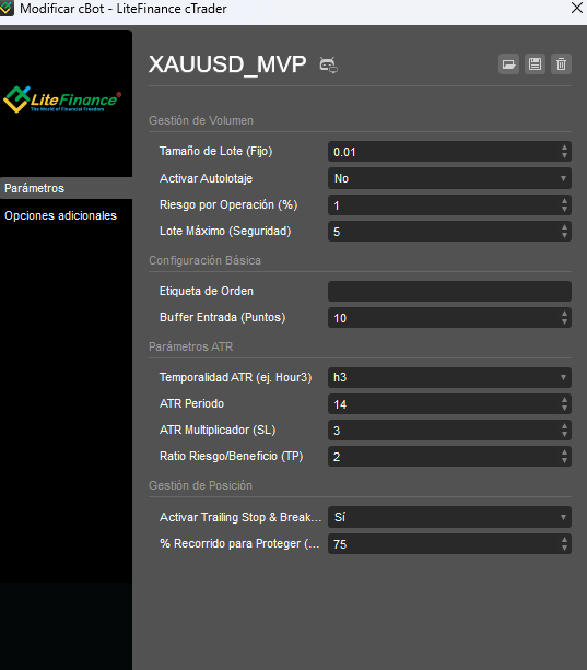 Trading product for XAUUSD_MVP cBot Consistent Returns Fixed Risk %, image 2