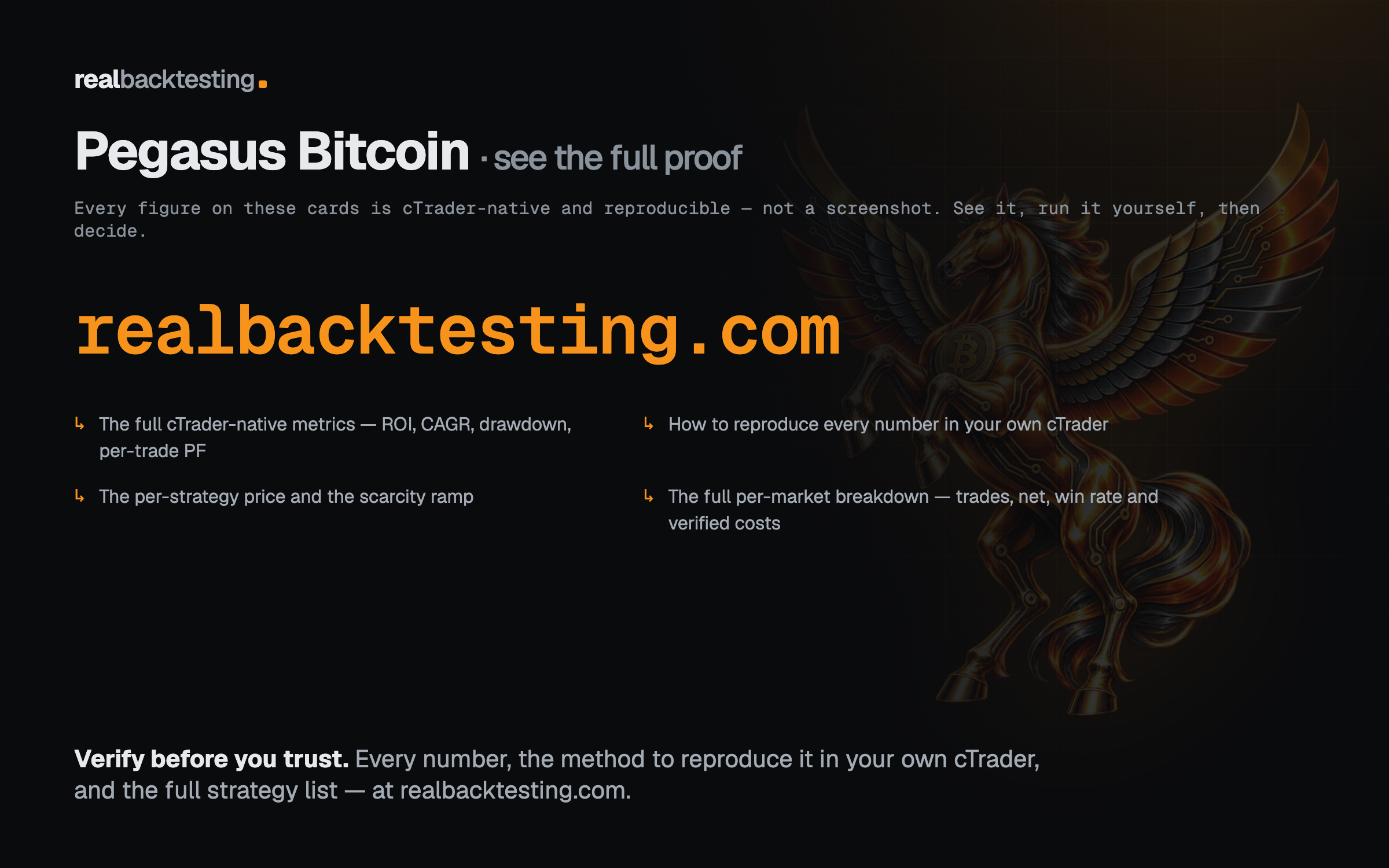 Trading product for realbacktesting Pegasus Bitcoin Free cBot Consistent Returns Fixed Risk %, image 4