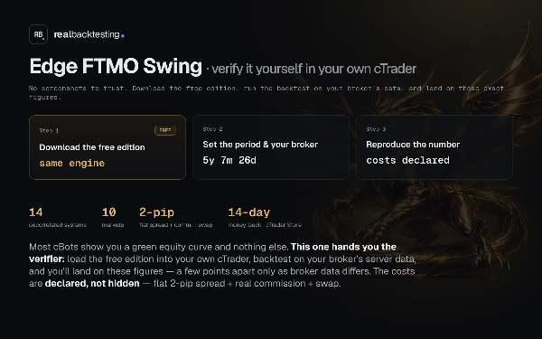 Trading product for realbacktesting Edge FTMO Swing cBot Consistent Returns No Overtrading, image 6