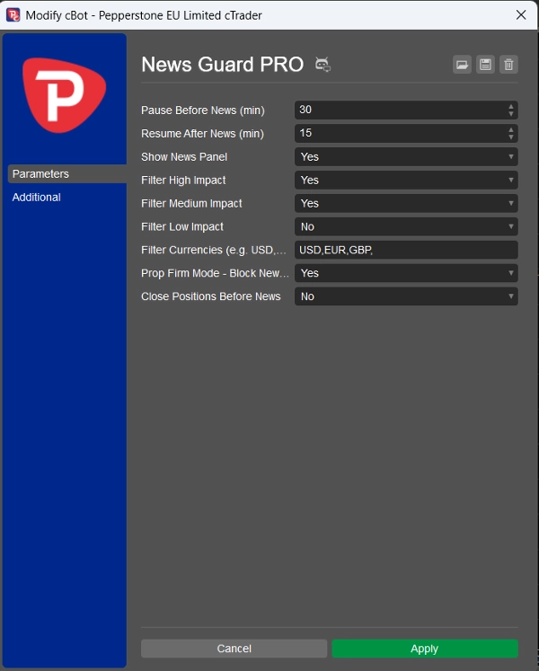 Trading product for News Guard PRO cBot Prop Firm Fit ATR, image 3
