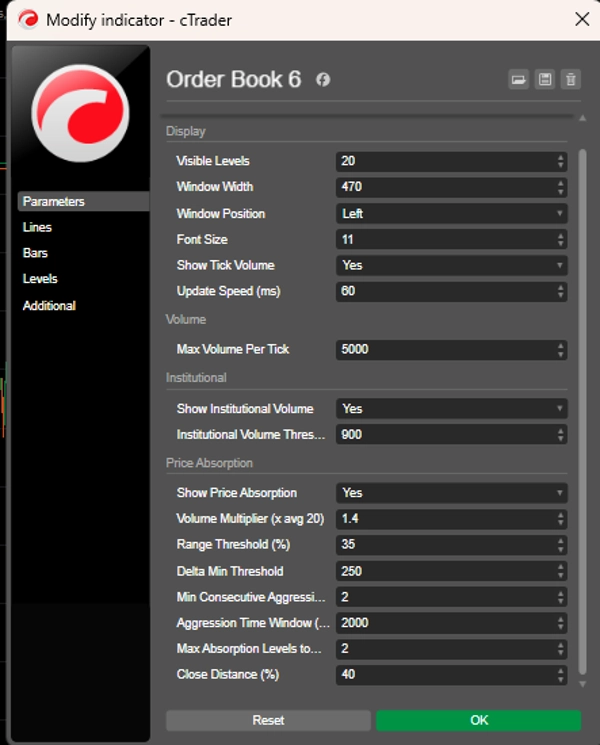 Trading product for Order Book v6 Indicator Key Levels Volume, image 4