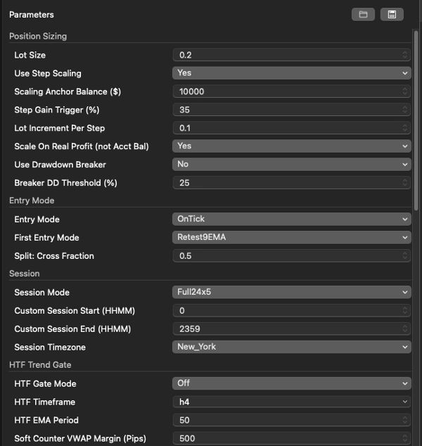 Trading product for Ultimate Immortal Gold cBot Position Sizer EMA, image 9