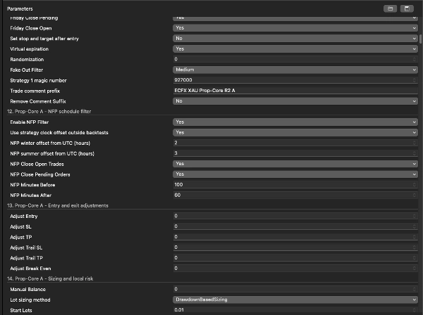 Trading product for ECFX-XAU-Prop-Core-R13 cBot Position Sizer Spread Filter, image 8