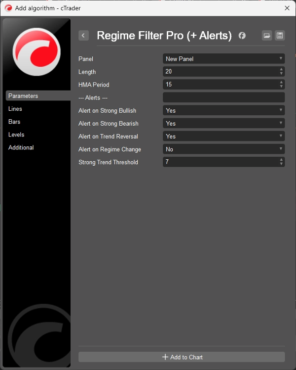 Ảnh "Regime Filter Pro (+ Alerts)" được tải lên