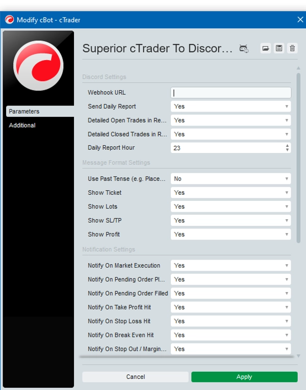 Trading product for Superior cTrader To Discord Notifier cBot Partial Close TP Manager, image 2