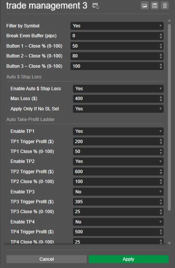 Trading product for trade management cBot Partial Close TP Manager, image 4