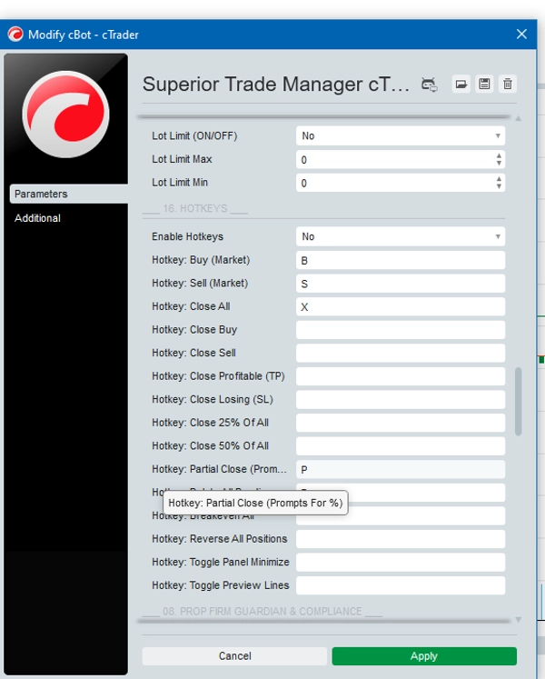 Trading product for Superior Trade Manager cTrader v1.0 cBot Partial Close One-click Trading, image 5