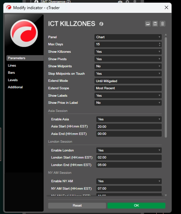 Trading product for ICT KILLZONES Indicator Key Levels Liquidity Sweep, image 5