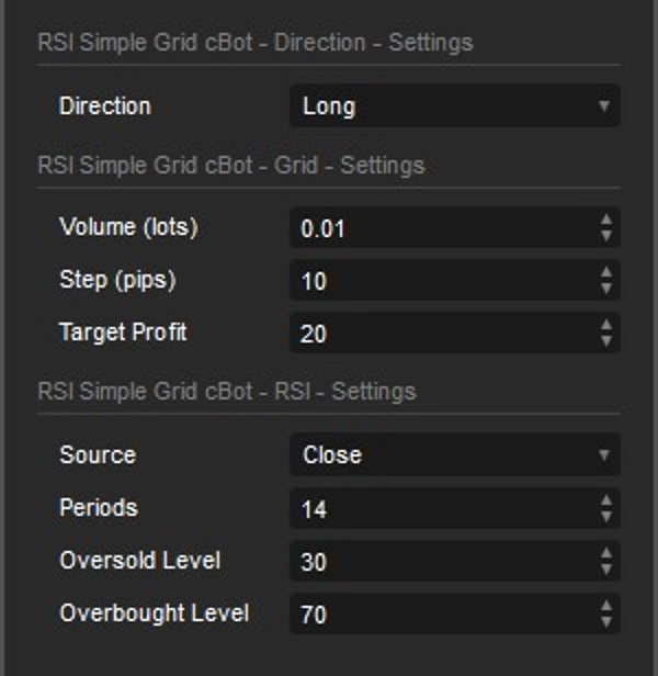 "RSI Simple Grid cBot" uploaded image
