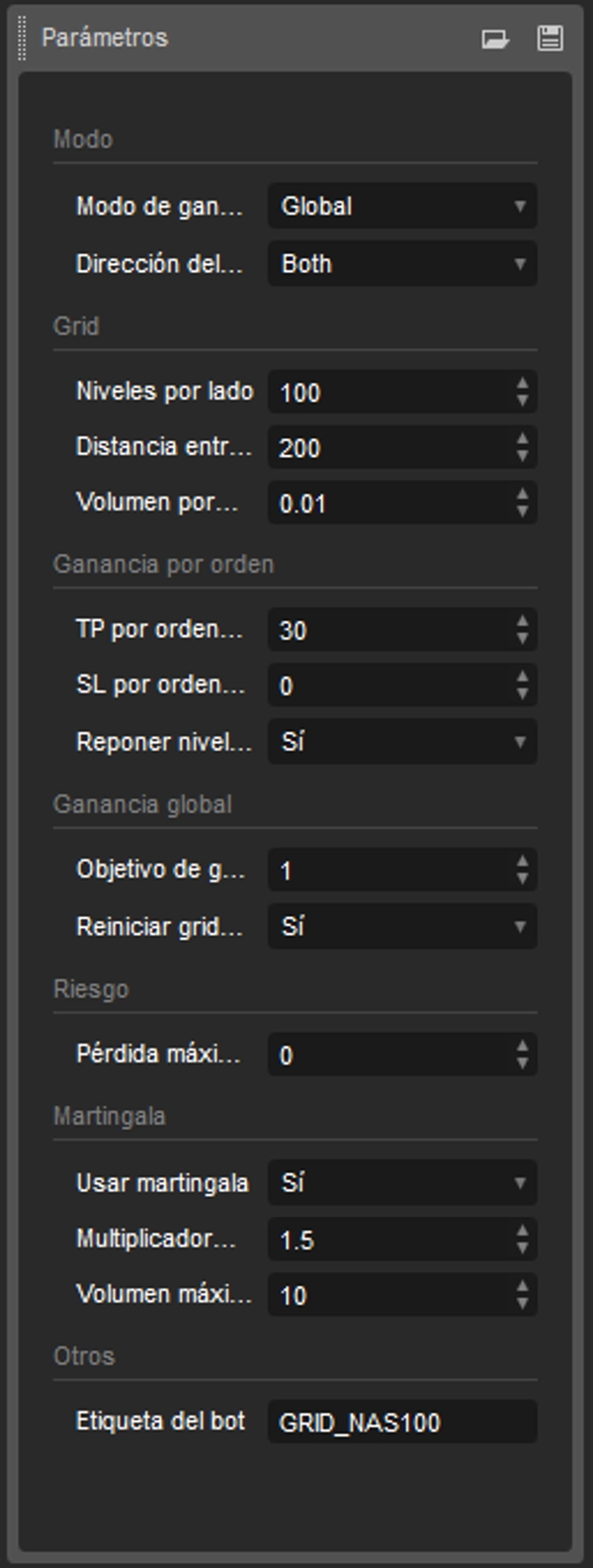 Trading product for grip nasqdas con martingala cBot Martingale Recovery Grid Recovery, image 4