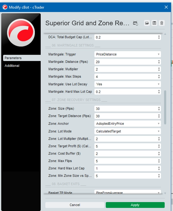 Trading product for Superior Grid and Zone Recovery Manager cBot TP Manager Key Levels, image 2
