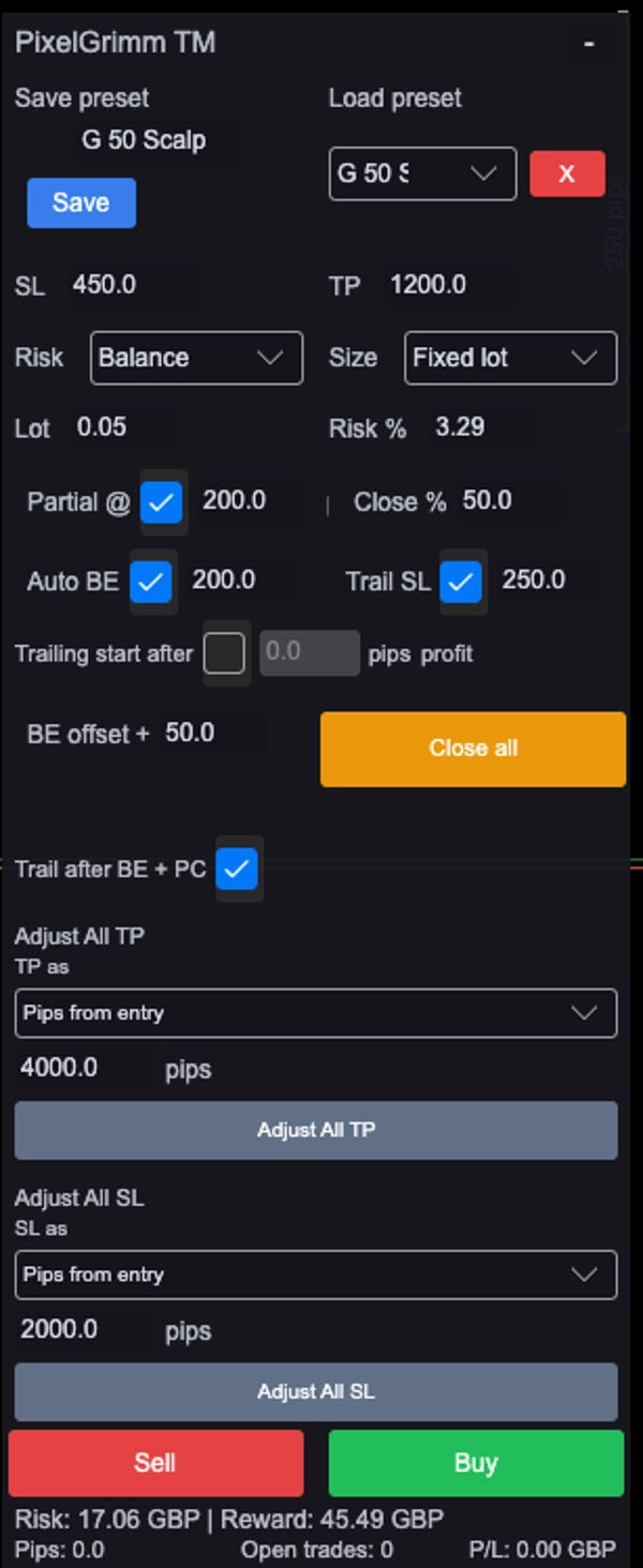 Trading product for PixelGrimmTMTradeManager cBot Partial Close Fixed Lot, image 2