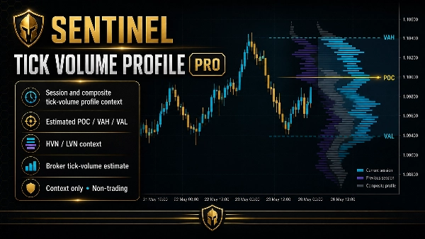 Trading product for Sentinel Tick Volume Profile Pro インジケーター Key Levels Order Block, image 2
