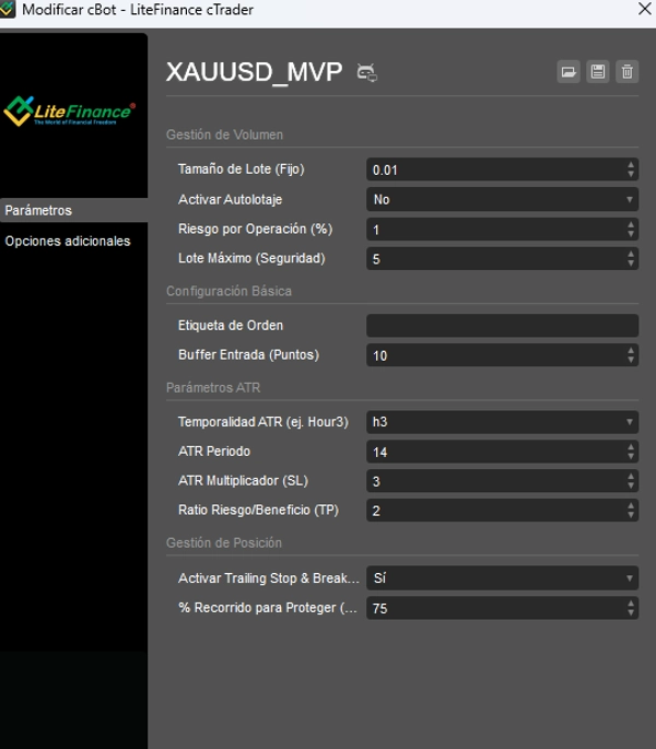 Trading product for XAUUSD_MVP cBot Consistent Returns Fixed Risk %, image 2
