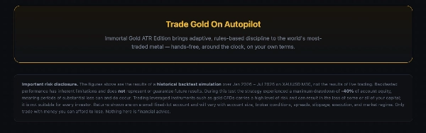 Trading product for Immortal Gold ATR Edition cBot Consistent Returns EMA, image 6