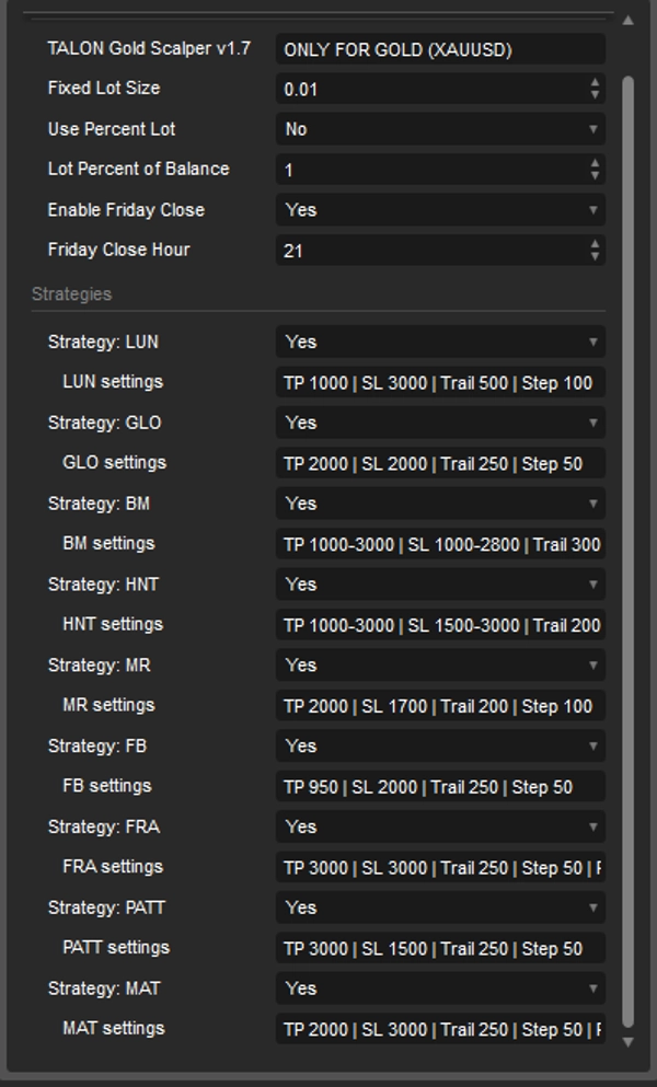 Trading product for TALON Gold Scalper cBot No Overtrading Spread Filter, image 5