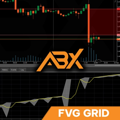 Logo "FVG Strategy and Grid (Made with AlgoBuilderX)"