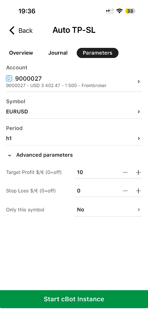 Auto TP-SL | Trading robot for cTrader