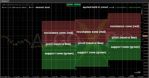 Image mise en ligne de "Meridian Pivot Points Pro"