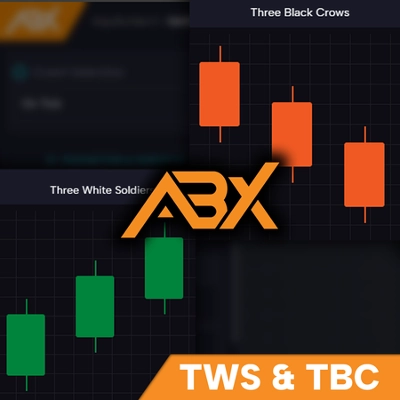 "Three Soldiers & Black Crows (Made with AlgoBuilderX)" 로고