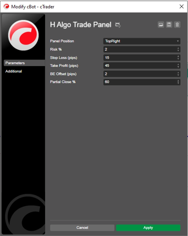 Trading product for H Algo Trade Panel cBot BTCUSD Prop, image 7