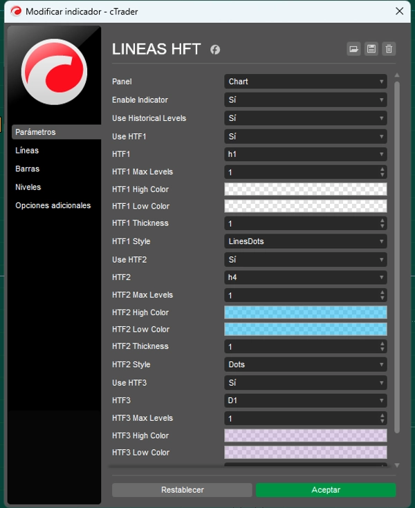 Trading product for LINEAS HFT Indicator Key Levels Support & Resistance, image 4