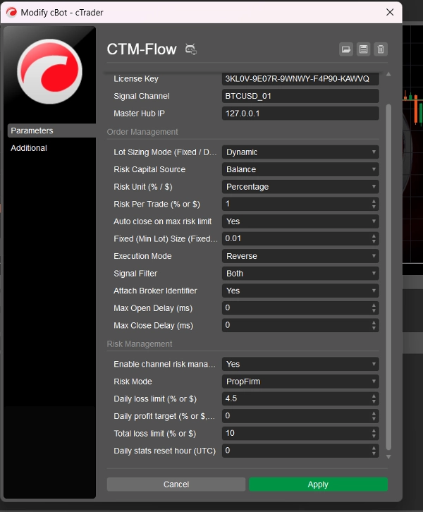 Trading product for CTM-Flow cBot Fixed Risk % Prop Firm Fit, image 4