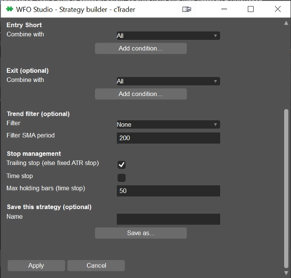 Trading product for WFO Studio Desktop plugin Performance Report, image 3